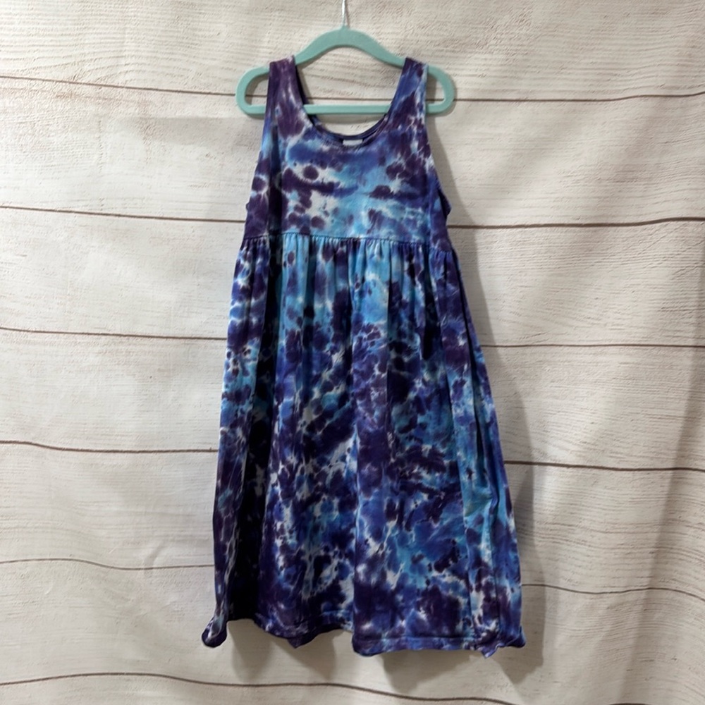 Kids Girls blue purple tie dye sundress Dharma Trading Co Size 10